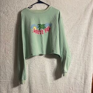 White Fox Boutique Mint Green Cropped Sweatshirt
